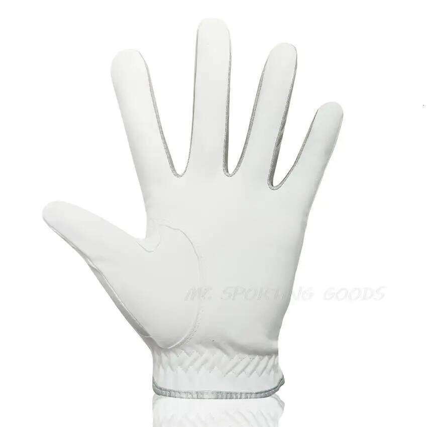 1pc Men Golf Glove Micro Soft Fabric Breathable Comfortable Fitting With Magnetic Marker Replaceable For Golfers White 26H0224