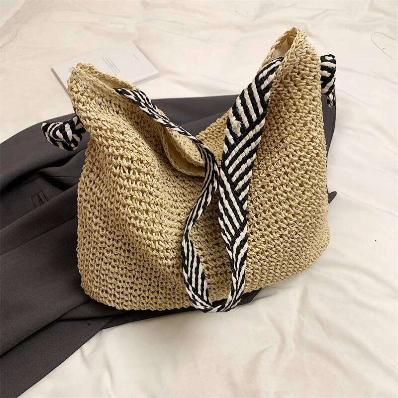 Casual Summer Beach Fashion Women Shoulder Bags Paper Woven Female Handbags Large Capacity Tote Purses Z260224