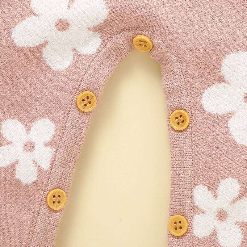 Cute Floral Print Infant Jumpsuit Long Sleeve Baby Girls Spring & Autumn Rompers Knitted 1-18 Months Newborn Bodysuit Sleepsuit 26H0224