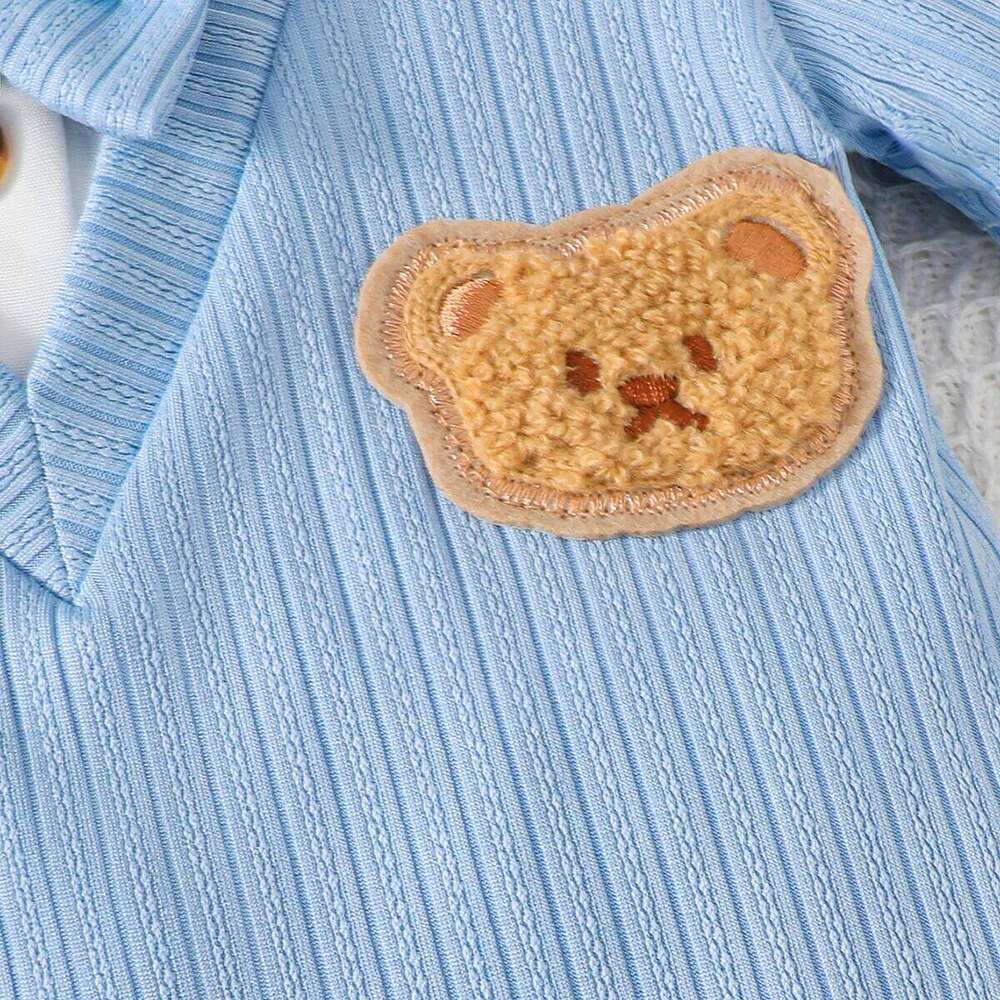 Newborn Cute Little Dear Short sleeved Jumpsuit 0-18 Months old Baby boy Summer Small Gentleman's clothing 26Y0224