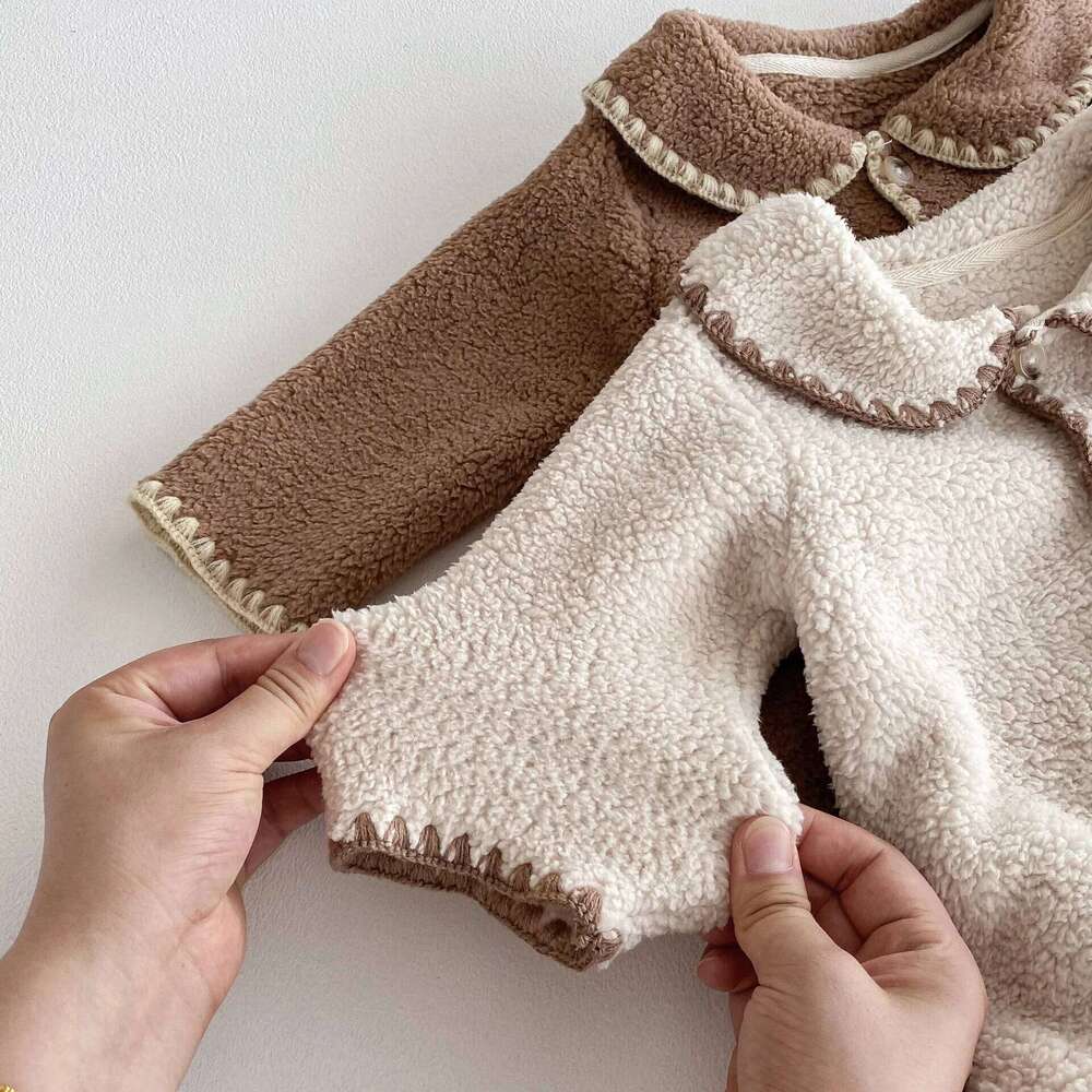 Autumn Winter Baby Romper Double-sided Fleece Infant Girls Warm Jumpsuits Toddler Outfits 26H0224