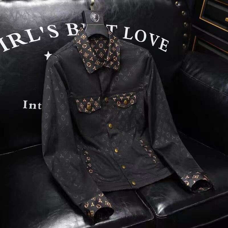 2024 Spring And Autumn New European High-Quality Printed Turn-Down Collar Jacket Fashion Slim Fit Stylish Coat