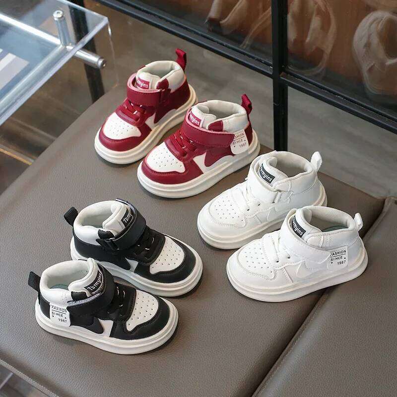 2024 Autumn Winter New Children Sneakers for Girls Boy Fashion Korean Style Soft Bottom Anti-slippey Baby Versatile Shoe 26W0224