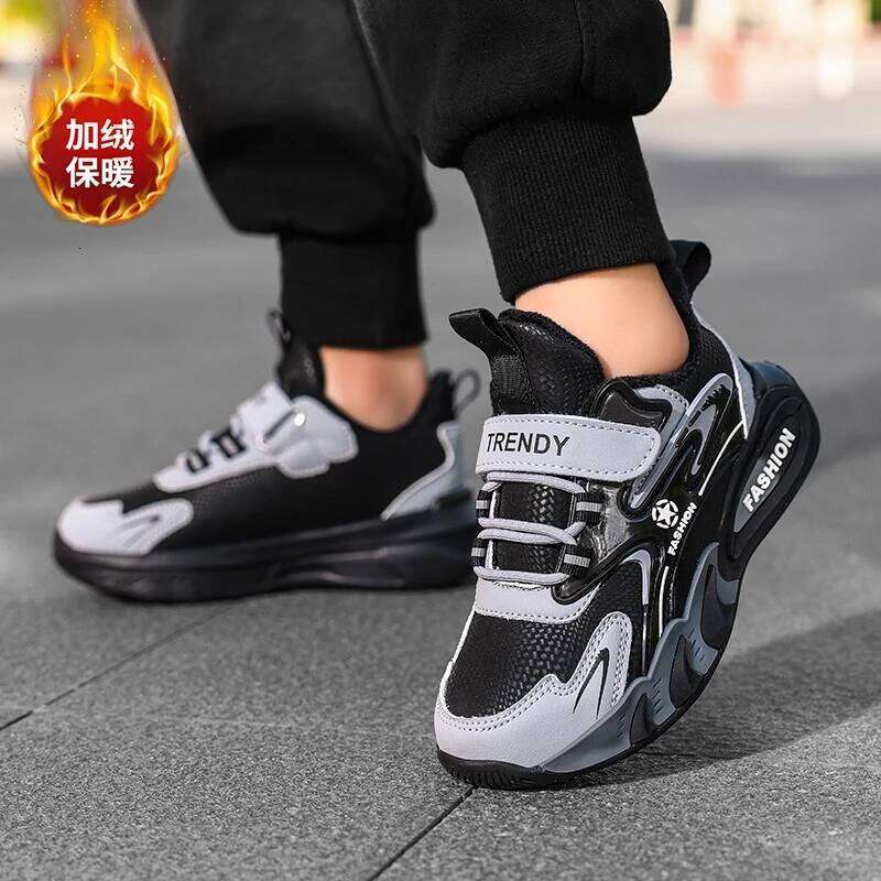 Fashion Luxury Children Boys Winter Warm Plush Kids Casual Sneaker Cotton Tennis Shoes for Boy 4 To 12 Years 26W0224