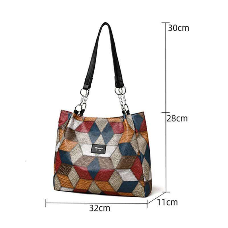 New Minimalist Splicing Women's Fashionable Shoulder Large Capacity Tote Bag, PU Soft Leather Texture, Casual Handbag Z260224