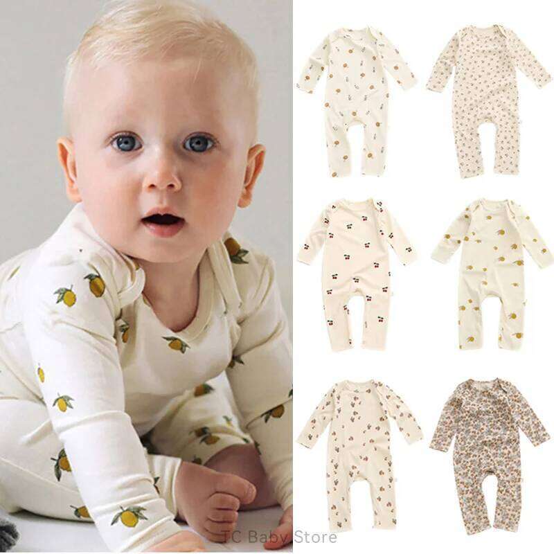 KS Baby Romper Boys Girls Crawling Suit Long Sleeve Rompers Newborn Bodysuit Brand Lemon Clothes Cotton Onesie One-piece 26Y0224