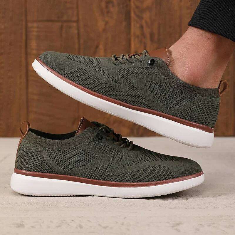 Summer Men's Fashionable Knitted Casual Design Mesh Shoes Street Trend Versatile Fashion Outdoor Activity Sneakers