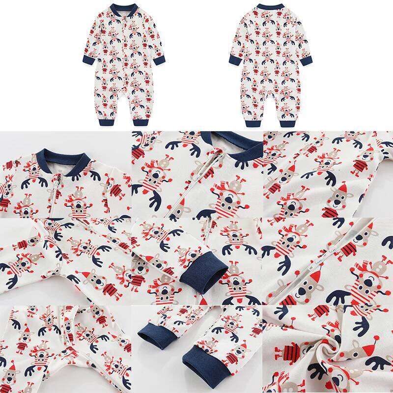 2-way Zipper Romper Cotton One-piece Jumsuit 0-24 Months Long Sleeve Newborn Baby Pajamas Comfortable Breathable 26Y0224