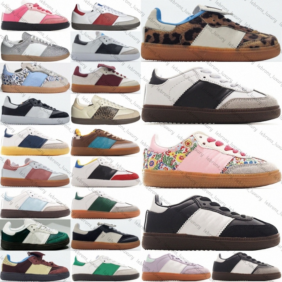 Kids Baby Shoes Toddlers Boys Girls Sneakers Designer Floral Leopard Children Youth Trainers Core Black Gum White Outdoor Blue Red Green Toe Pink Brown Silver Purple