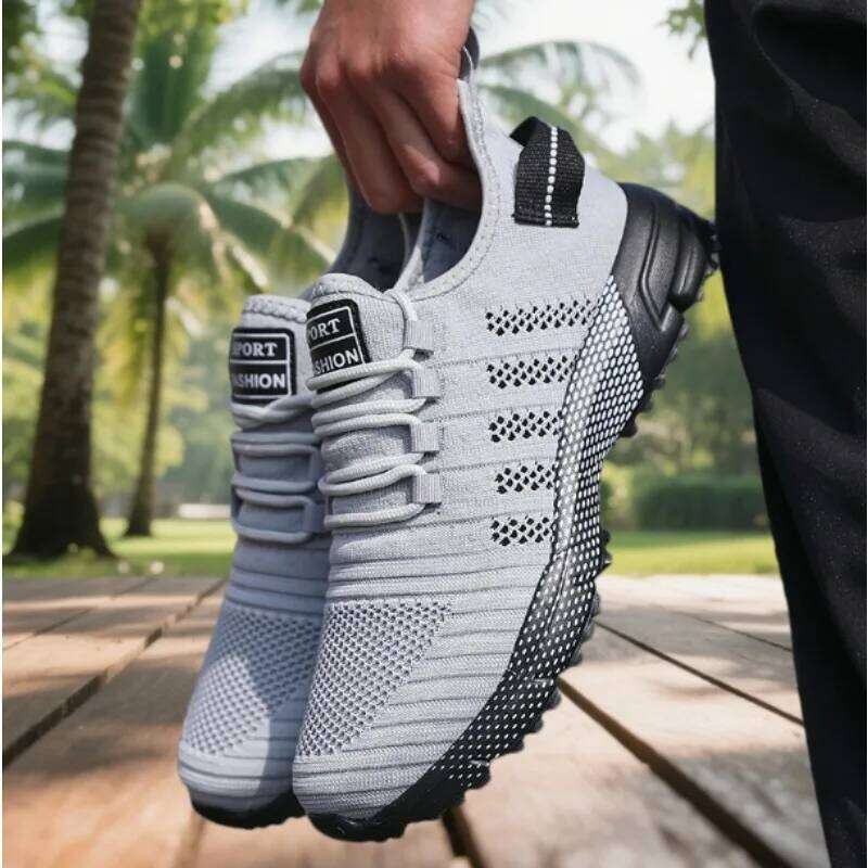 Men's Running Shoes Unique Grid Trend Design Outdoor Sports Sneakers Summer Track Field Basketball Athletic Training Footwear