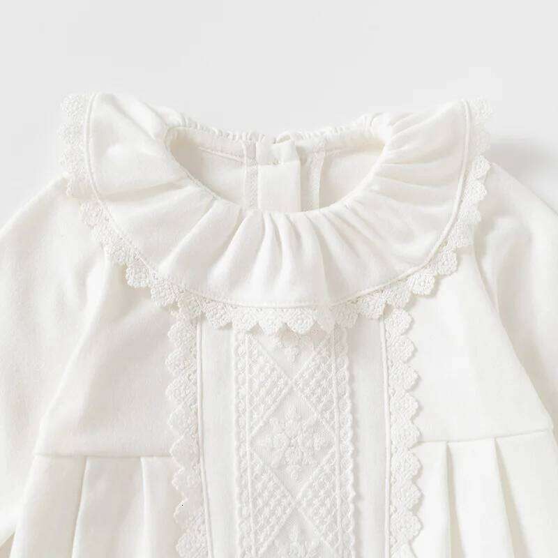 Lace Flowers Cotton Newborn Baby Girl Rompers for Spring Autumn Princess Toddler Girls Jumpsuits Clothes 26H0224