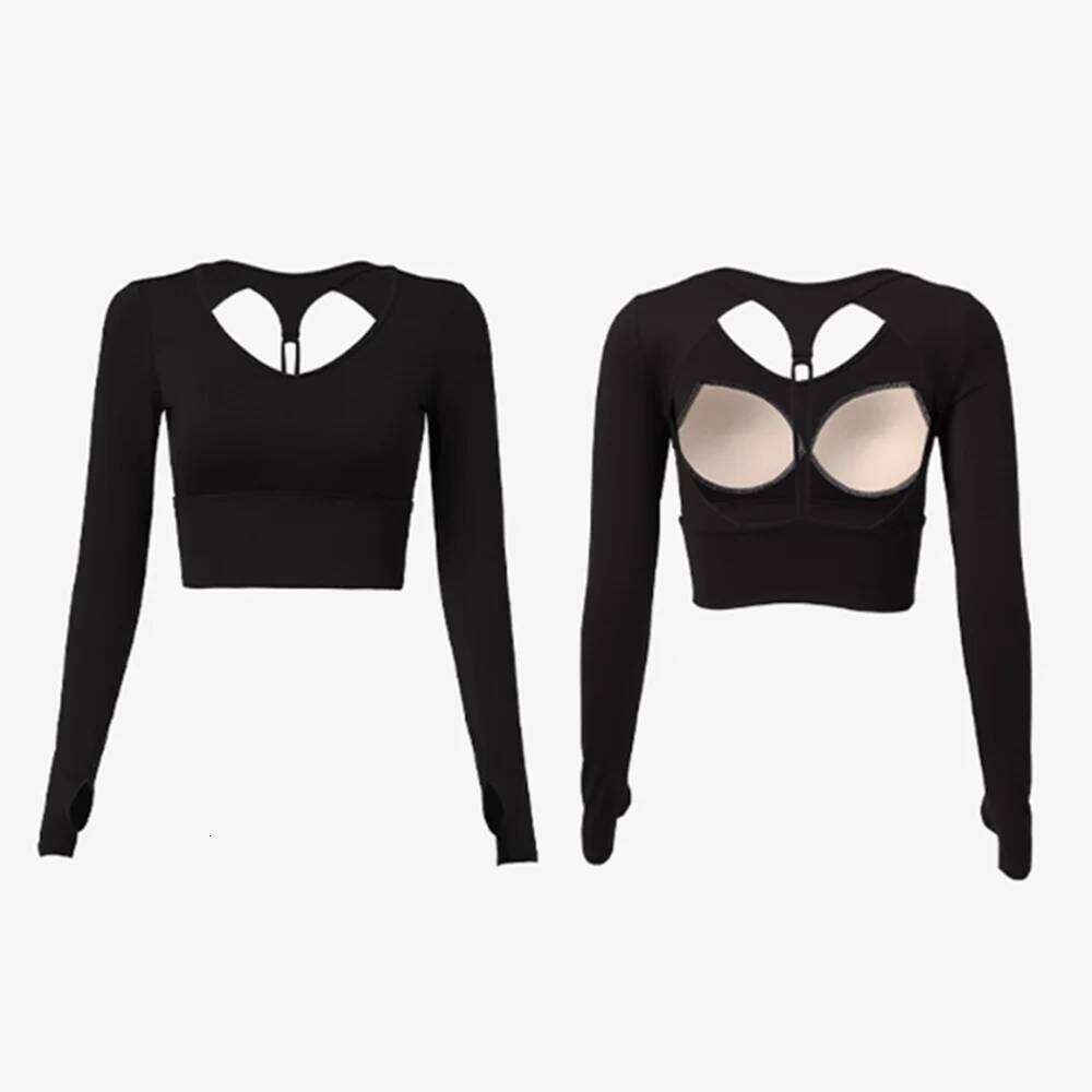 Women's Sexy Long Sleeve Yoga Top, Cut Out Design Workout Shirt Pilates, Slim Fit Athletic Top for Gym & Casual Wear 26Y0224