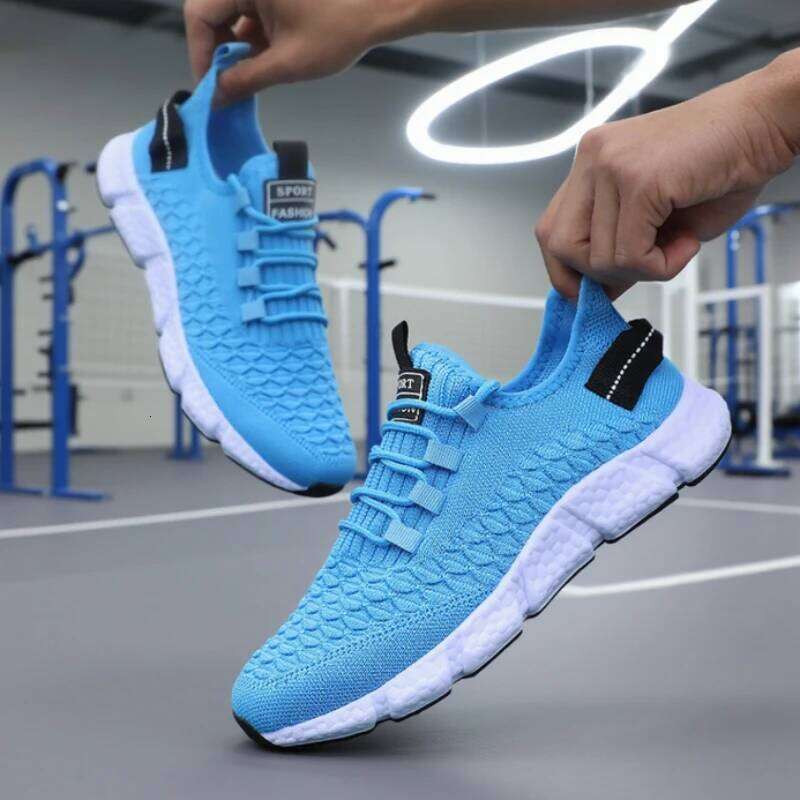 New Running Soft Soles Lightweight Innovative Design Sneakers Monochrome Mesh Breathable Fitness Leisure Men's Shoes