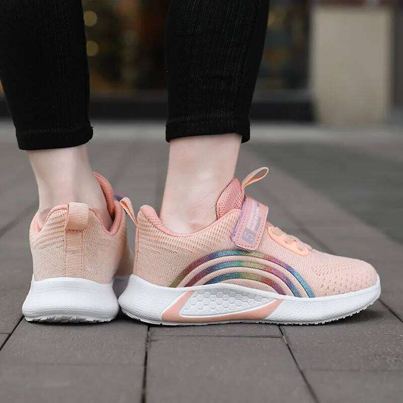 New Design Red Trainers for Kids Girls Comfortable Platform Girl Sports Shoes Large Size 38 Children's Running Sneakers 26W0224