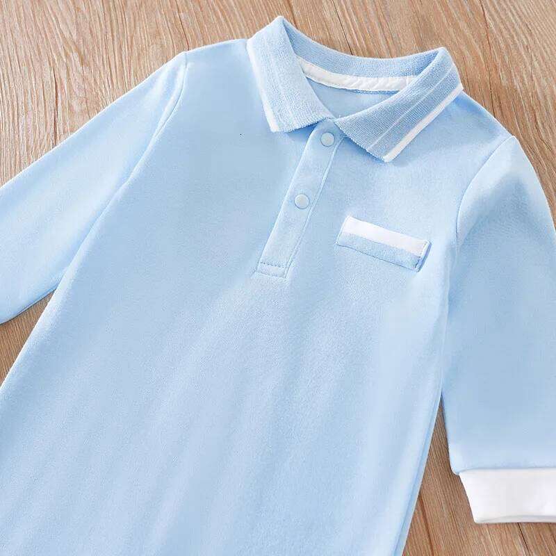 Spring Autumn 0-18m Newborn Clothing Casual Polo Shirt Cotton Comfortable Soft Boys And Girls Long Sleeved Baby Bodysuit 26Y0224
