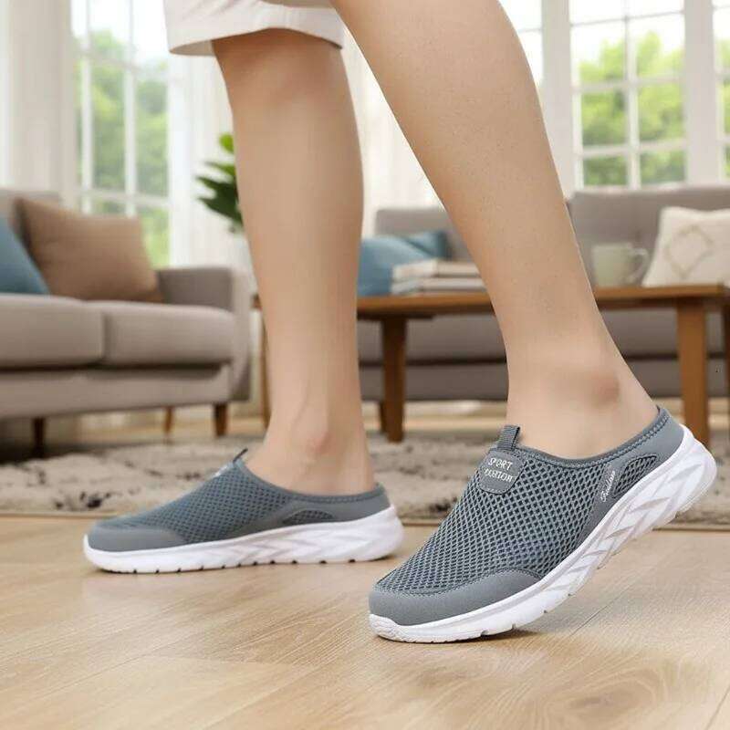 MAEDEF Men's Mesh Breathable Beach Shoes for Mens Casual Sports Sneakers Man Summer Sandals Loafers Men Half Slippers