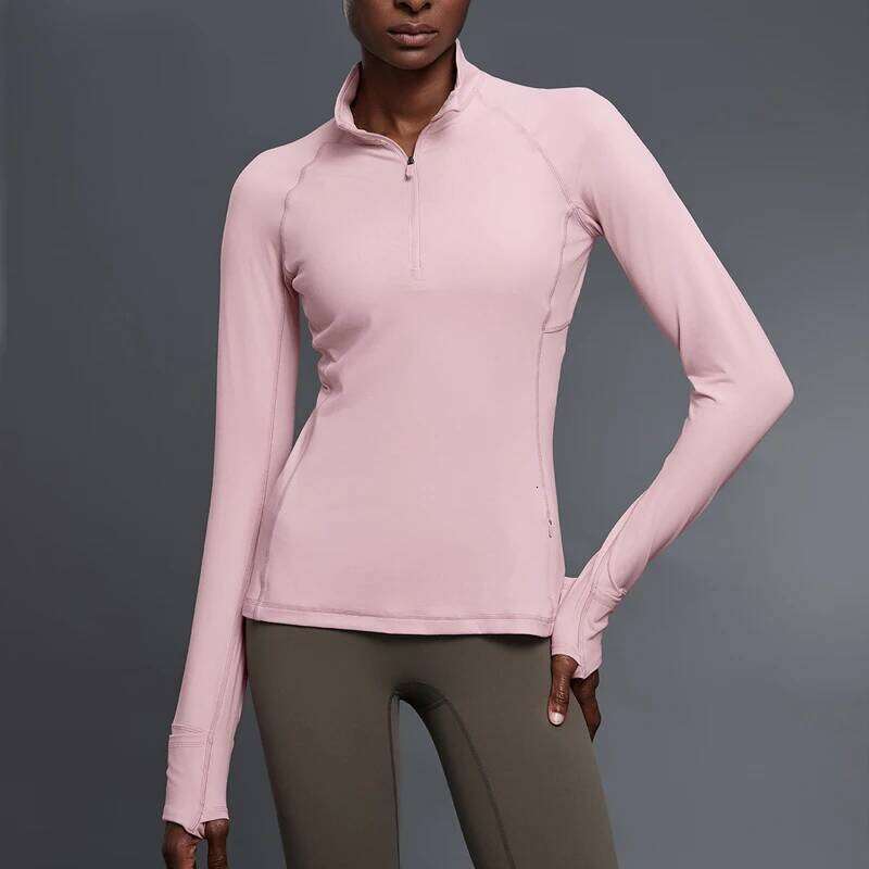 Women Long Sleeve Yoga Half Zipper Slim Fit Outdoor Running Shirt Breathable Quick Dry Gym Top Female Sportswear Clothes 26Y0224