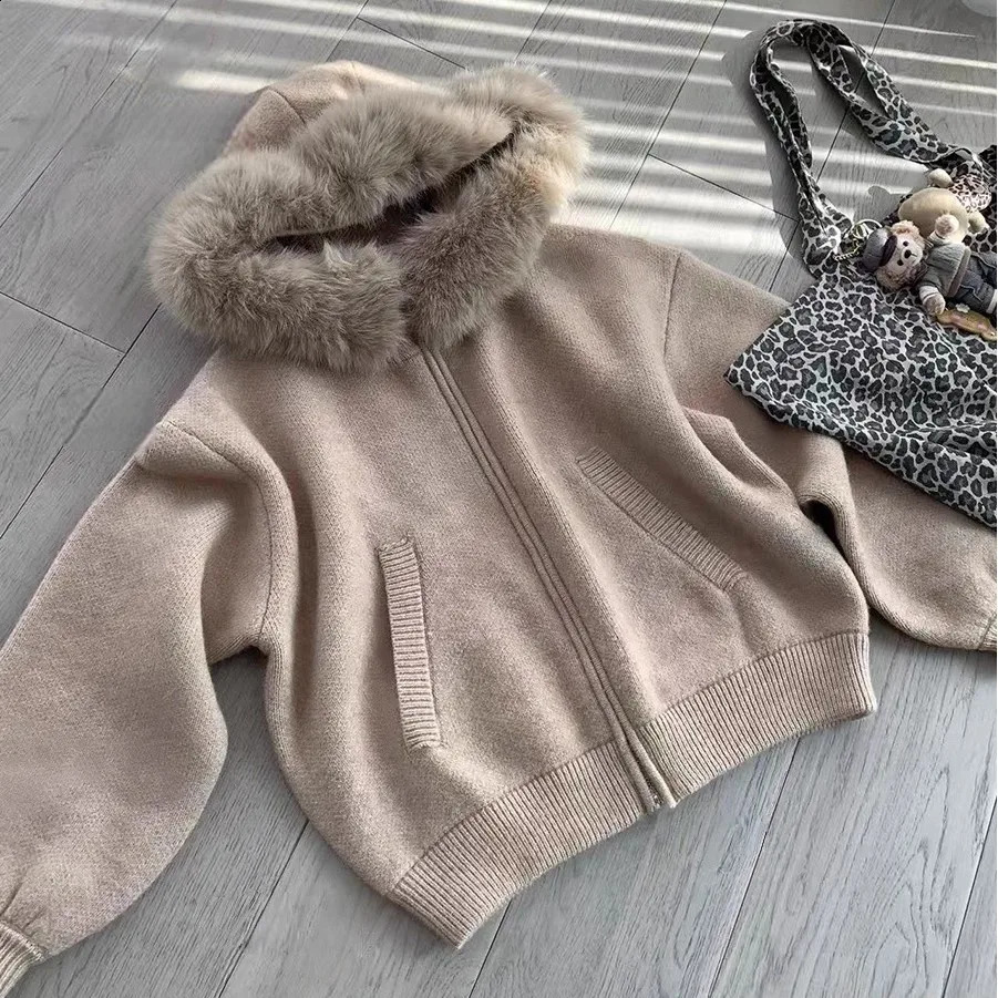 Big Cllar Sweater Cardigan Jacket for Women The Latest Autumn Winter Loose Fit Slimming Knit 260126