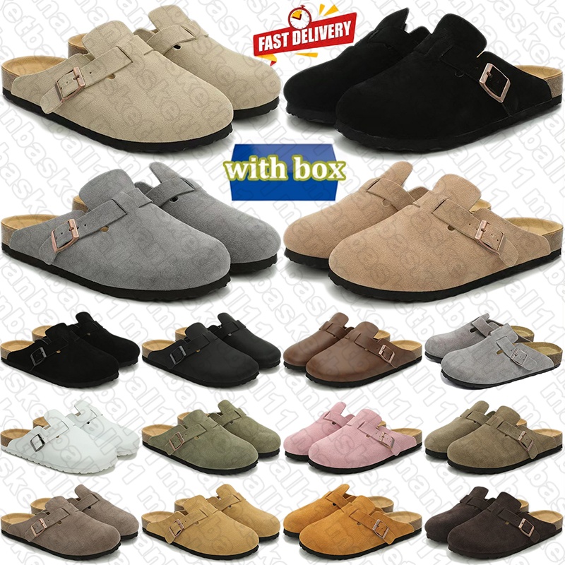 free shipping with box designer slippers men women clogs suede leather mules mens womens berkinstok slides fashion outdoor birkentsock sandals berkenstocks shoes