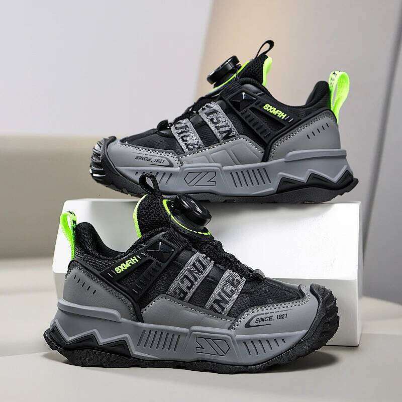 Children Boys Sneaker Luxury Thick Sole Fashion PU Leather Chunky Style Kids School Running Casual Sports Shoes for Boy 26W0224