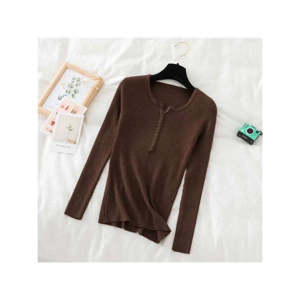 Long Sleeve Elastic Skinny Knitted Shirt Women Pullover Sweater Tops Spring Autumn Female Slim Knit Bottoming Shirts Knitwear 26L0224