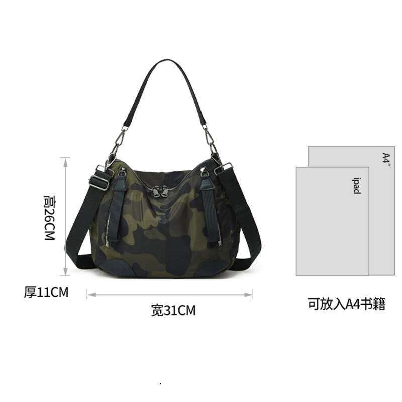 Tote Women's Daily Travel Single-Shoulder Bag; Leisure Camouflage Nylon Crossbody Bag Z260224
