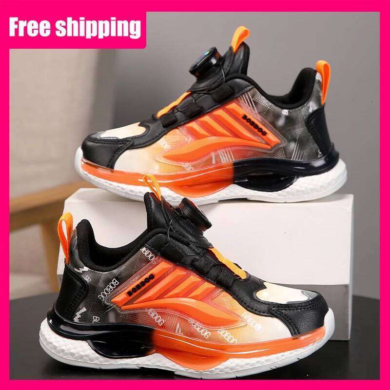 Children Sports Wear-resistant Soft Comfort Leather Unisex Daily Wear Casual Autumn Outdoor Jogging Fitness Shoes 26W0224