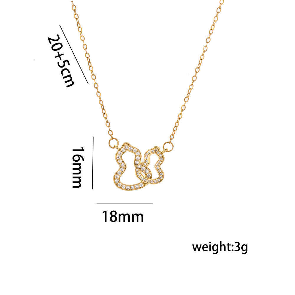 Double-Ring Necklace Fashionable Light Luxury High-End Pendant Slimming Gourd Necklace For Women