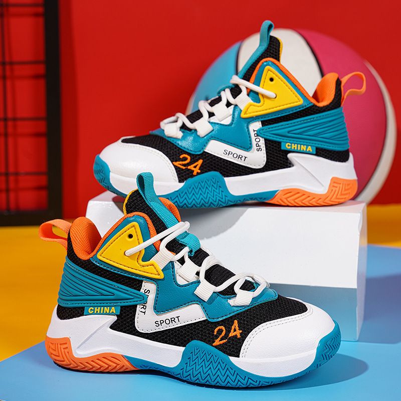Children Basketball Shoes for Boys Girls Student Indoor Field Training Trainers Non-slip Sneakers Kids Basketball Outdoor Shoes Sizes US12.5C-US8Y 000