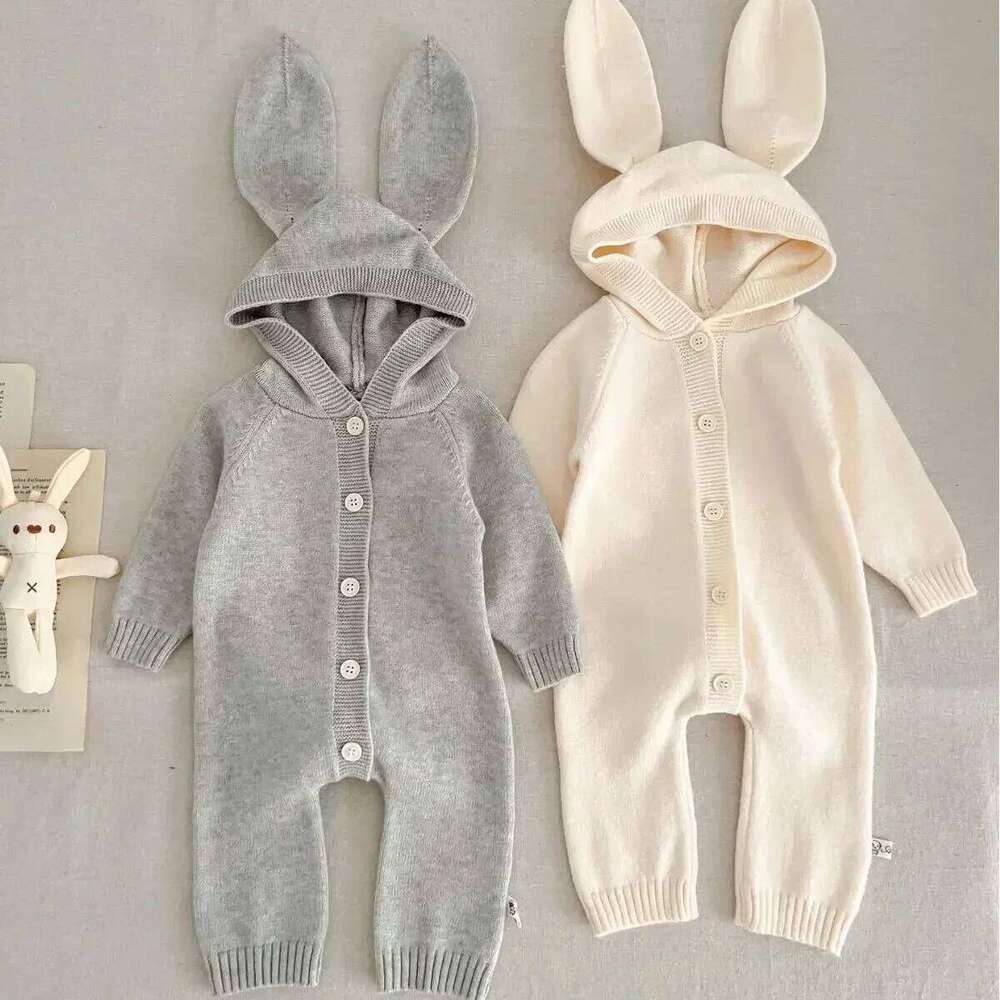 7623 Baby Jumpsuit Autumn Cute Little Bear Ears Boy's Knitted Climbing Clothes 26H0224
