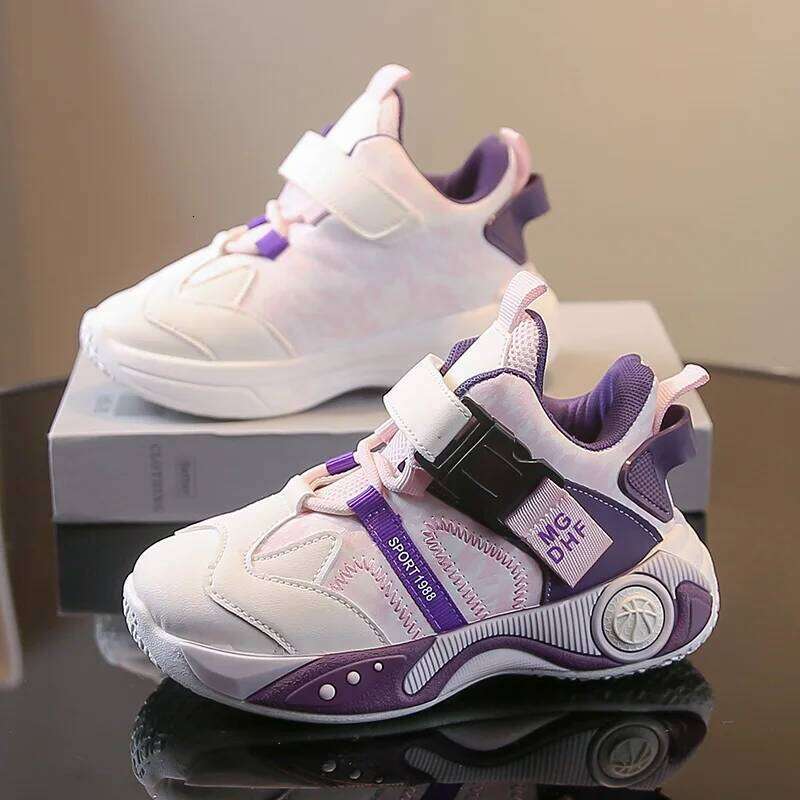 design children autumn PU leather high top kids casual sneaker luxury tennis sports shoes for girls 26W0224