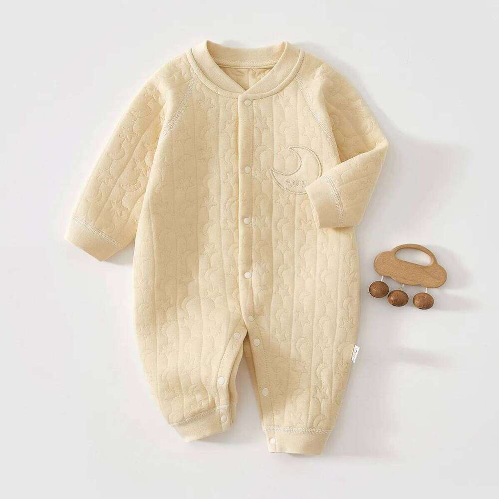 AYNIGIELL Jumpsuit Autumn Winter Pure Cotton Warm Newborn Inner Clothes for Boys and Girls Baby Pajamas 0-18 Moths 26H0224