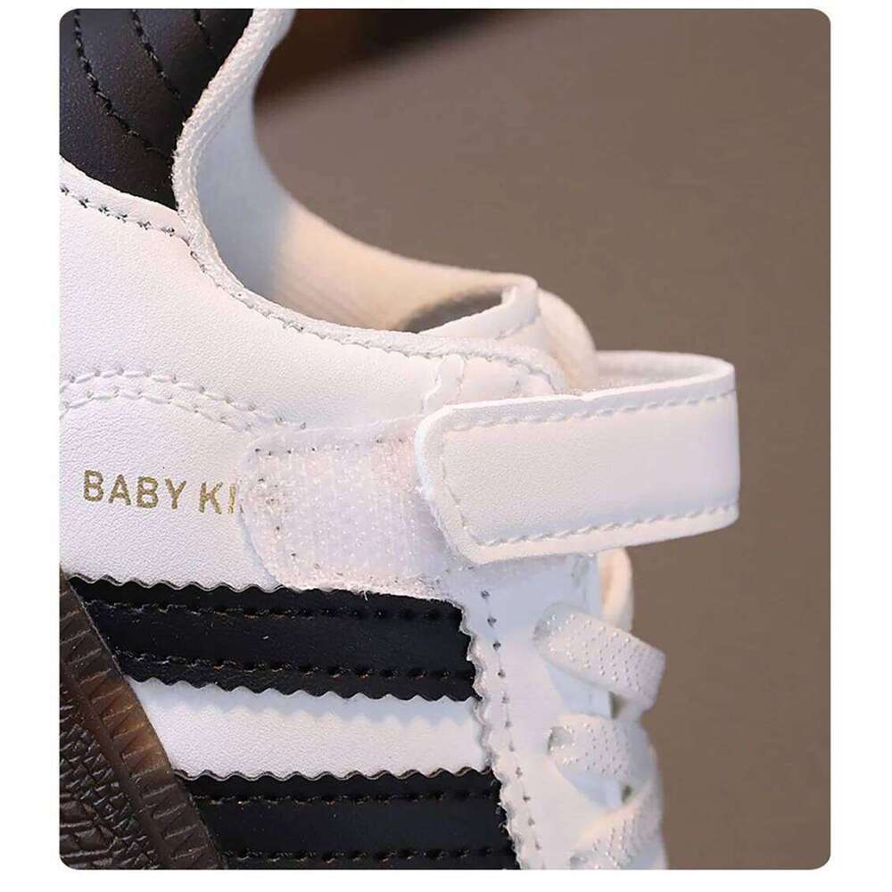 PU Leather Sport Children Soft-soled Waterproof Girl's Sneakers Ergonomics Anti-slippery Toddler Shoes For Kids 26W0224