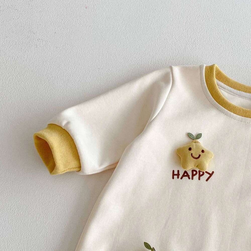 Clothing 0-2Y Newborn Long Sleeve Onesie 2026 Baby Girls Boys Romper Spring Infant 3D Star Decor Color Block Soft Bodysuit 26H0224