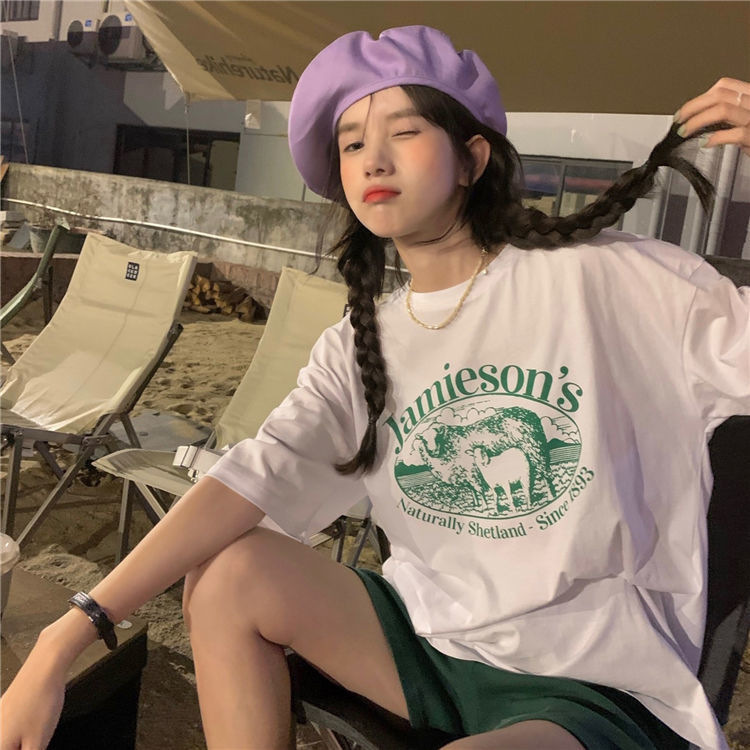 2026 New Summer Women's Short Sleeve T-Shirt, Stylish Salt Style, Korean Loose Fit, Student Fashion, Versatile Half Sleeve Top, Ins Trendy