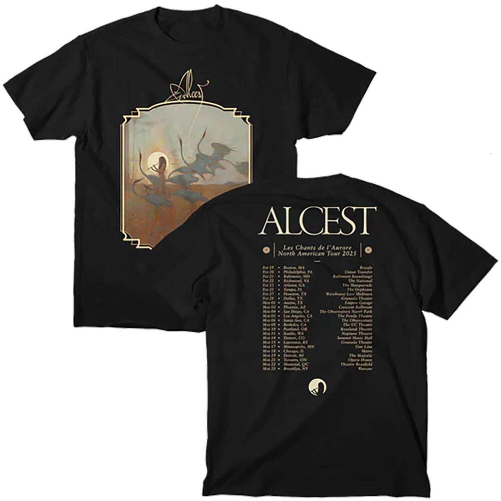 Hot ALCEST French Black Metal Band Short-sleeved Retro Men's and Women's T-shirt 2026 Summer High-end Unisex Style H260224