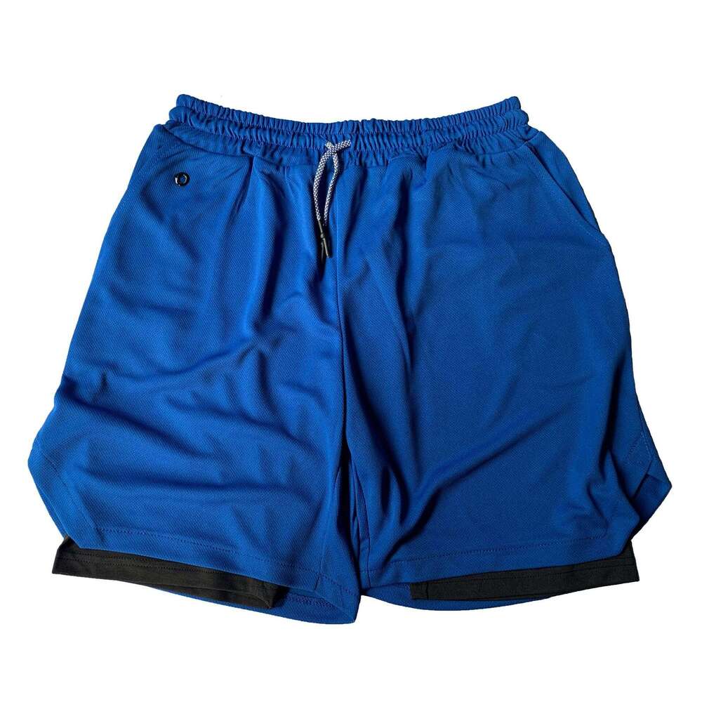 Summer new cross-border fake two-piece casual sports fitness personalized trendy quick-dry shorts with anti-exposure double-layer design