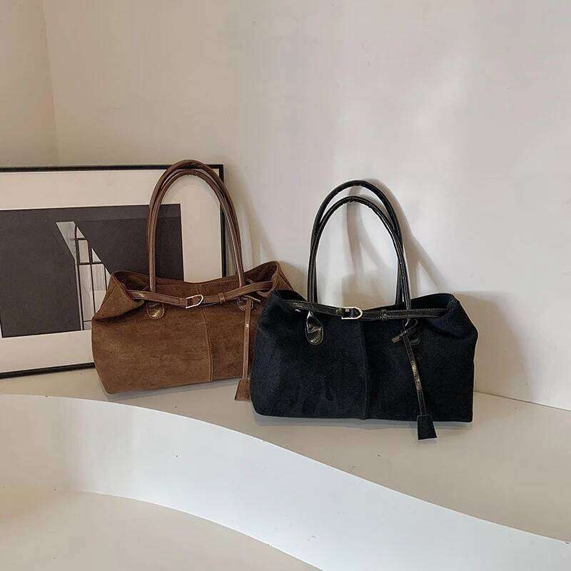 Fashionable Retro Suede Popular European And American Large-capacity Autumn/winter Tote New Simple Commuter Shoulder Bag Z260224