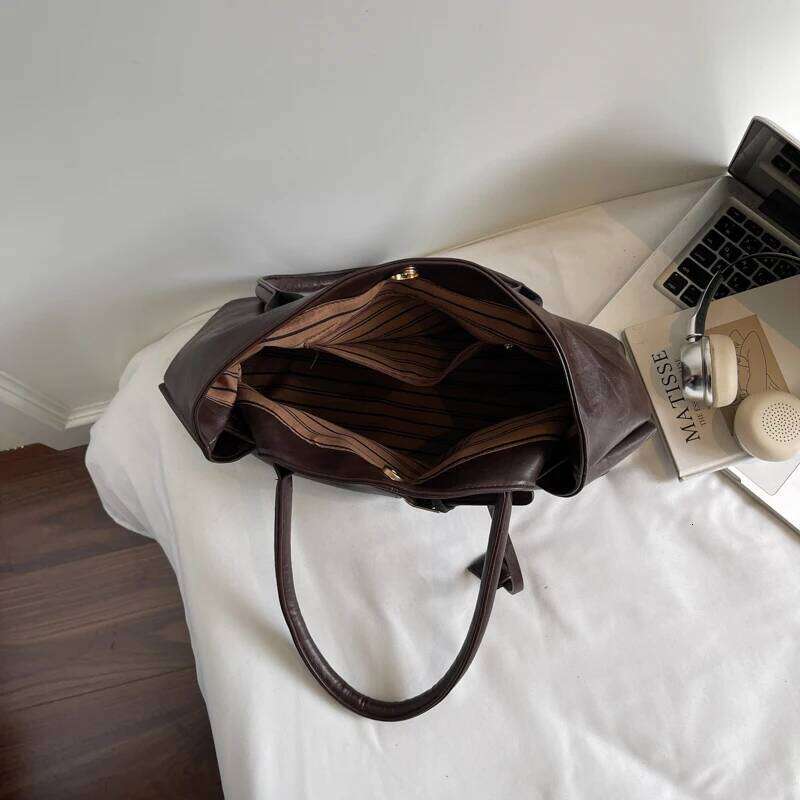 LEFTSIDE PU Leather Tote Bag for Women Shoulder Bags 2025 Luxury Short Handle Brand Solid Color Handbags and Purses Z260224