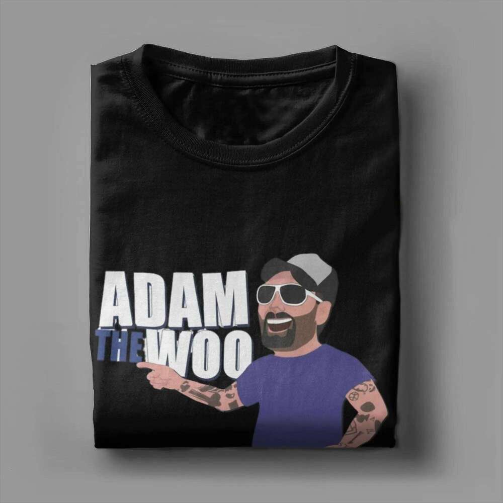 Vlogger Fan Adam the Wooo Cartoon Style T-Shirt for Men Funny 100% Cotton Tee Round Neck Short Sleeve T Shirt 6XL Clothing H260224
