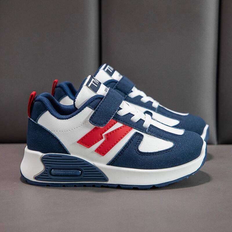 Fashion Sports Children Kids Casual Sneakers 2026 New Design PU Leather Trainers for Boy Girls Comfortable Walking Shoes 26W0224