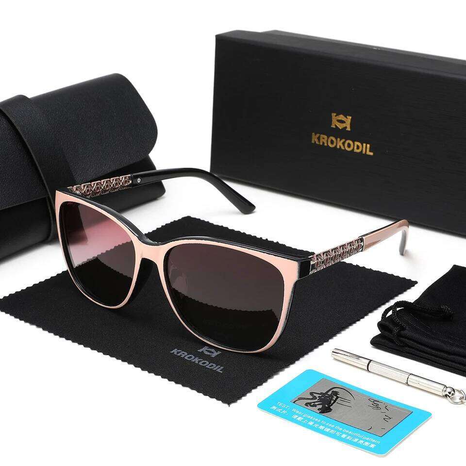 KROKODIL Polarized for Women Fashion Square Sunglasses Unisex Frame UV400 Protection With Boxes Set 26W0224