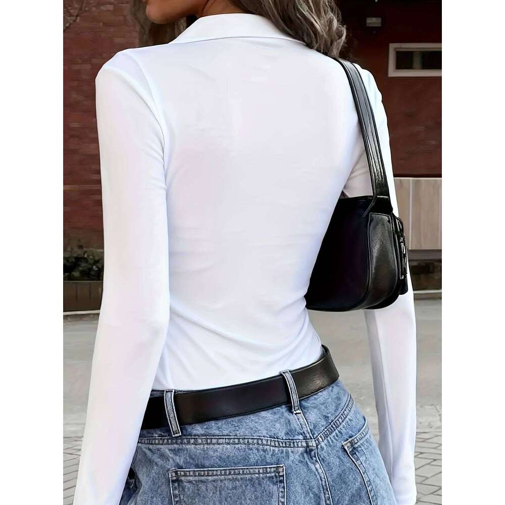 Elegant Casual Fashion Loose Woman Temperament Long sleeve T-Shirt Holiday Weekend 26W0224