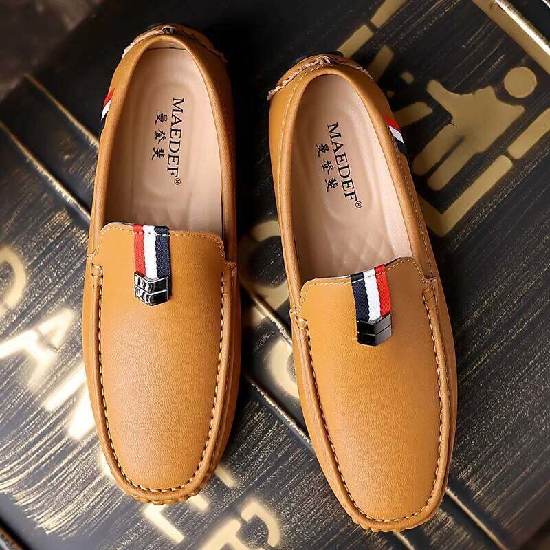 MAEDEF Loafers High Quality Anti-slip Casual Men's Leather Loafer Outdoor Breathable Lightweight Soft Driving Shoes