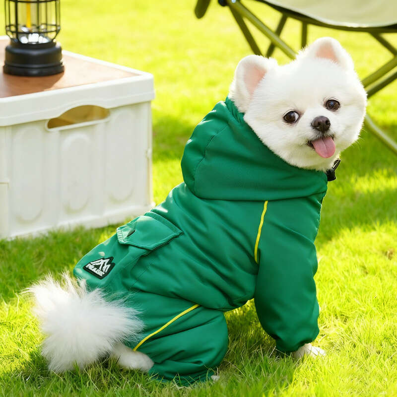 Famous brand Waterproof Windproof Thickened Fleece Cotton Pet Dog Cat Clothes Accessories Autumn Winter Outdoor Four Legged Jacket pupakaIK