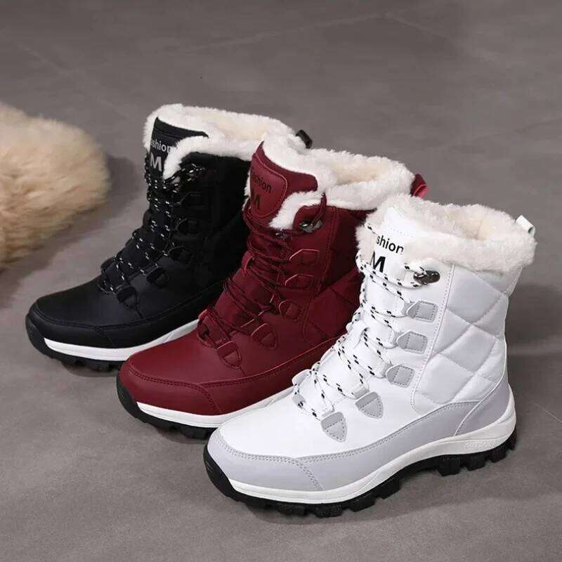 Snow for Comfortable Keep Warm Boots Waterproof Platform Casual Plush Flat Shoes Fashion Winter Women Sneakers