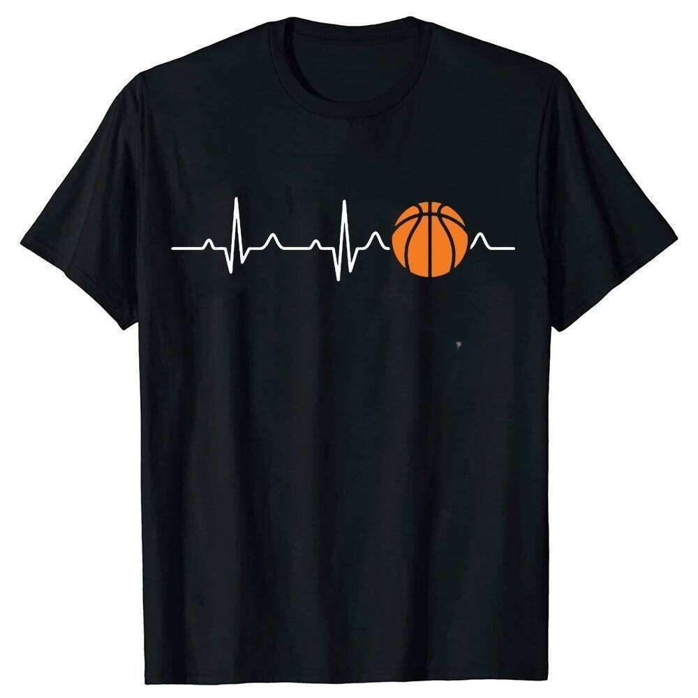 Clothing Basketball Heartbeat TShirt Men Birthday Gifts Short Sleeves Funny Tees Fashion Graphic Tshirts Sport Lover H260224