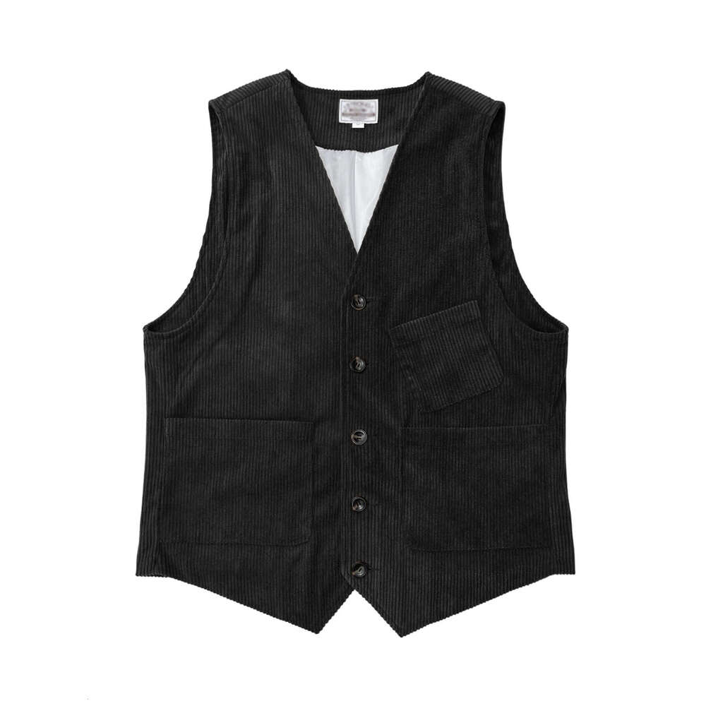 Cross-Border In-Stock Men's Retro Corduroy Vest British Business Casual Top American Style Waistcoat