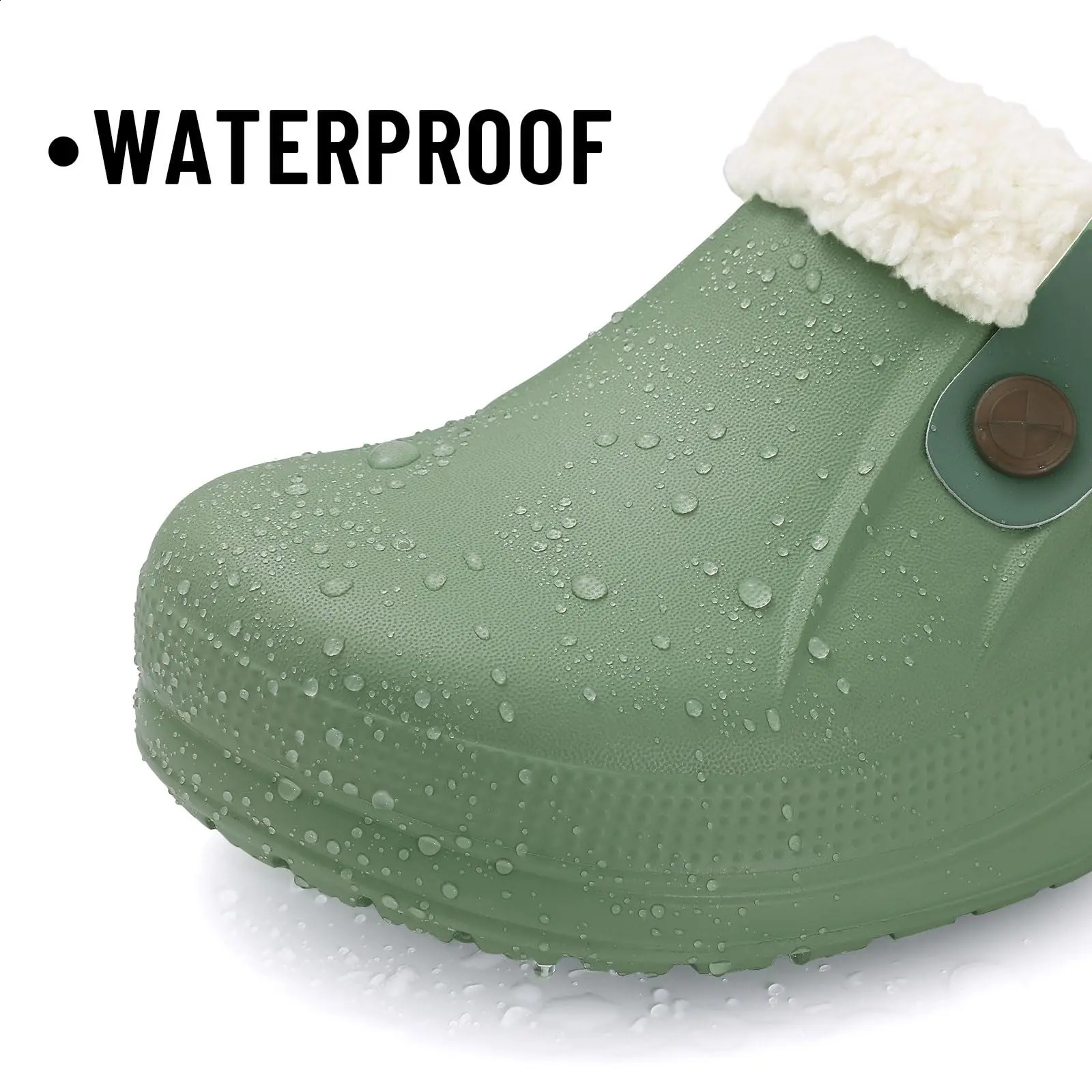 Kidmi Fur Lined Clogs Slippers For Women Classic Winter Waterproof House With Padded Shoes EVA Garden 260202