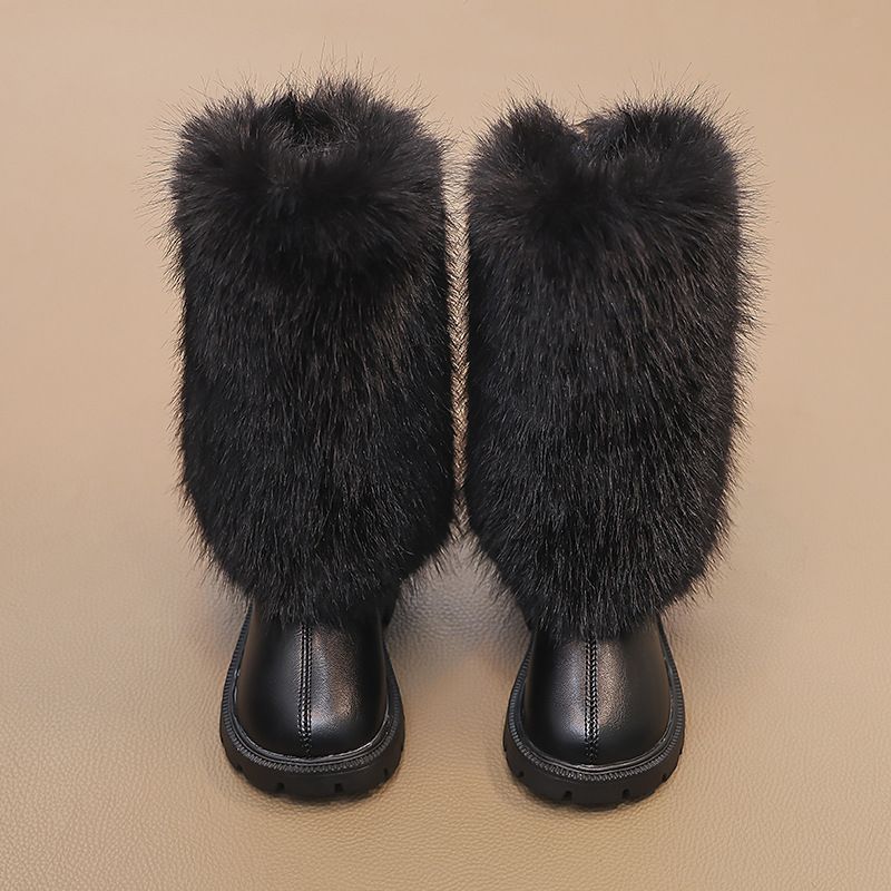 Girl Long Knee Boots for Girls Toddler Fashion Design Kids Winter Plush Long Boots Cutefeet Child Boot Size US7C-US5Y C1157